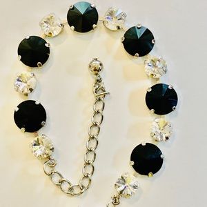 Jet Hematite & Crystal Bracelet
